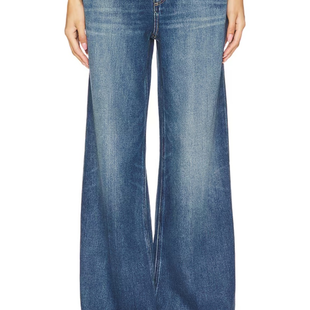 PAIGE Zoey with the tie, Blue Flare Wide-Leg Jeans